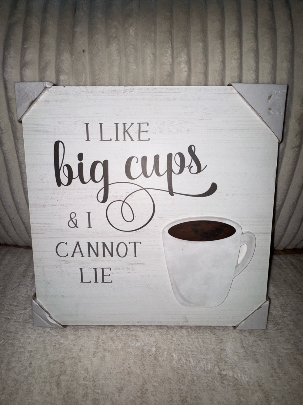 14” x 14” “I Like Big Cups & I Cannot Lie” Coffee Wall Art – Kitchen Décor